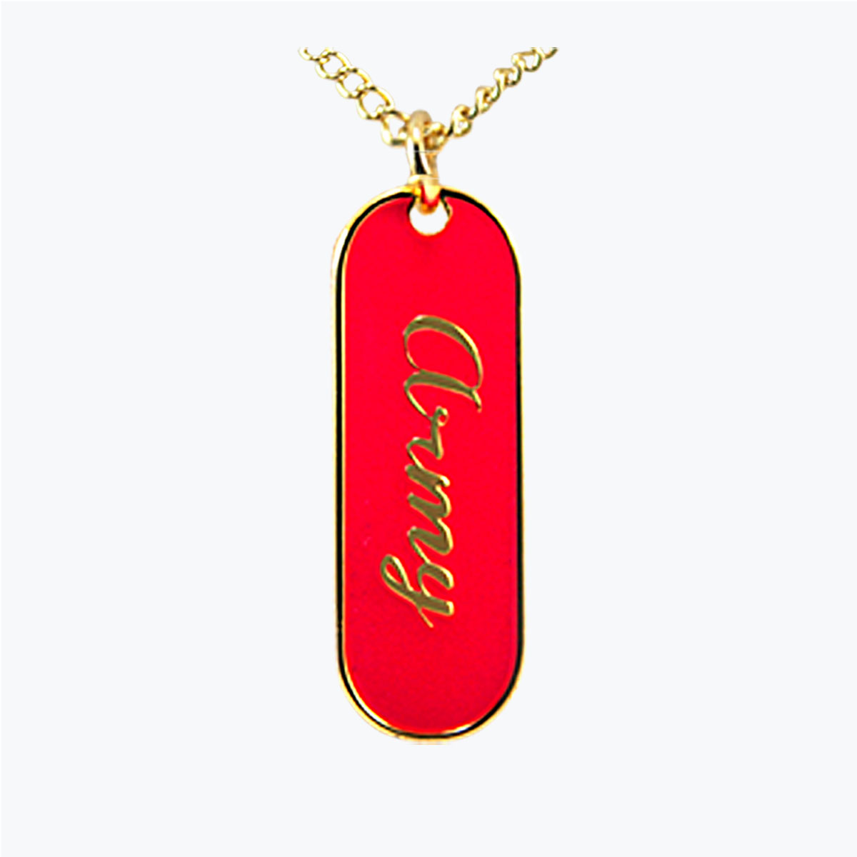 Mini Army Vertical Narrow Pink Dog Tag