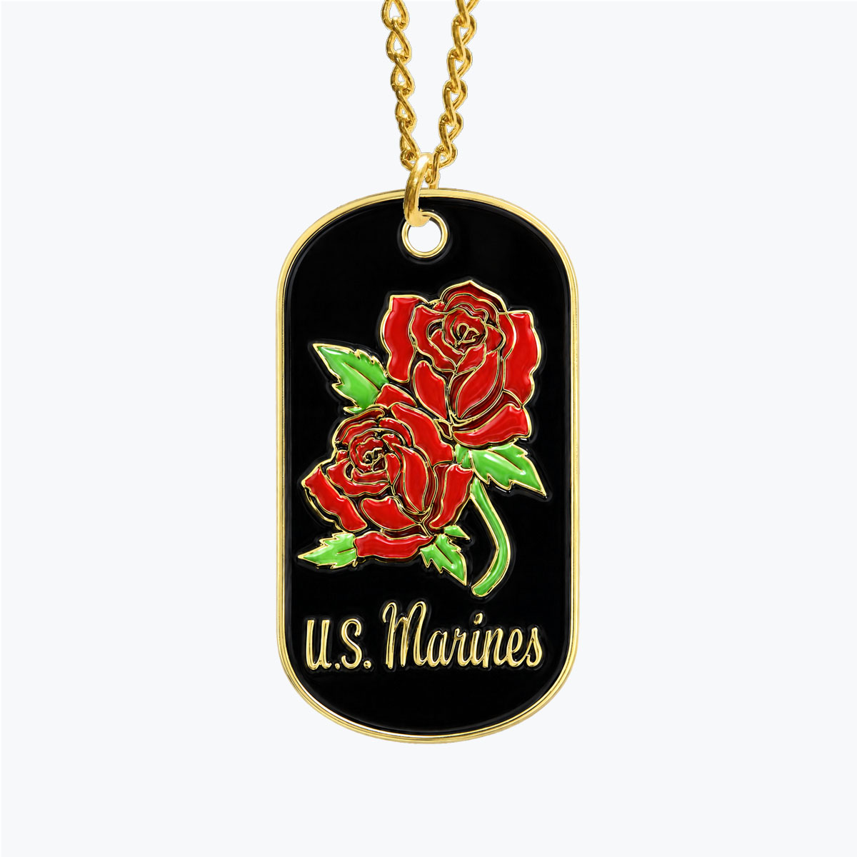 Mini U.S. Marine Corps Rose Dog Tag
