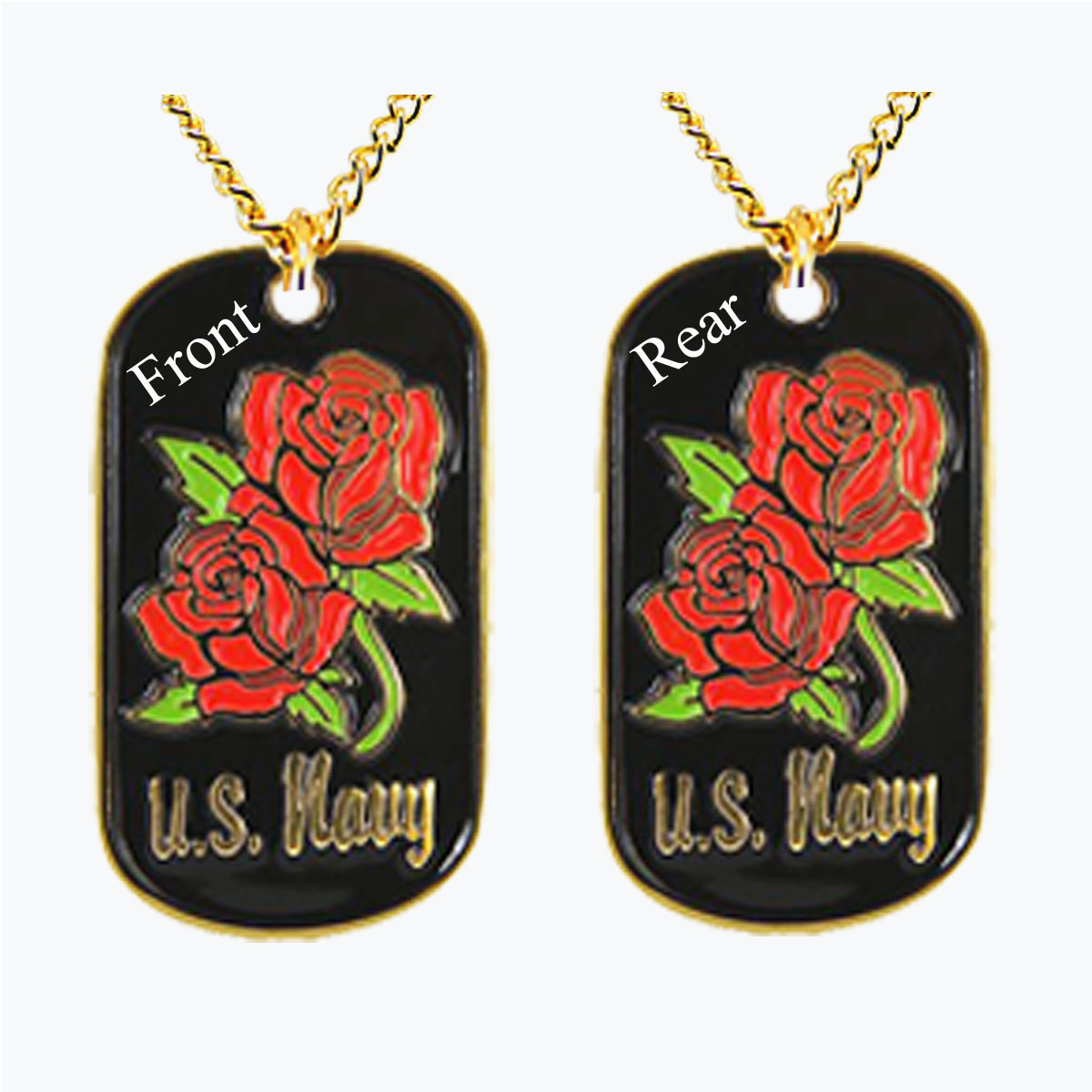 Mini U.S. Navy Rose Dog Tag